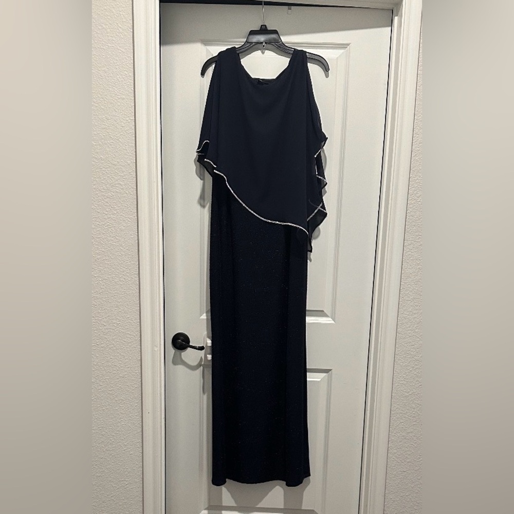 R&M Richards NavyAsymmetrical Dress